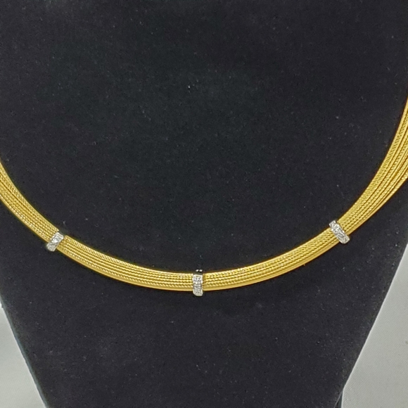 ALOR Rare Multi-Strand Cable Necklace 18 Karat Yellow Gold - - Picture 5 of 10